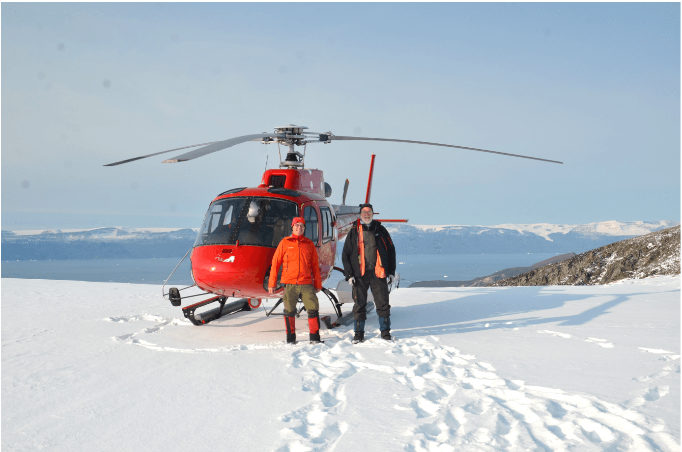 Image of Jeroen van Gool by a helicopter